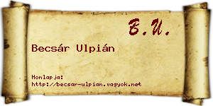 Becsár Ulpián névjegykártya